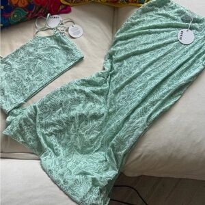 STAUD Light Green Embroidered Set